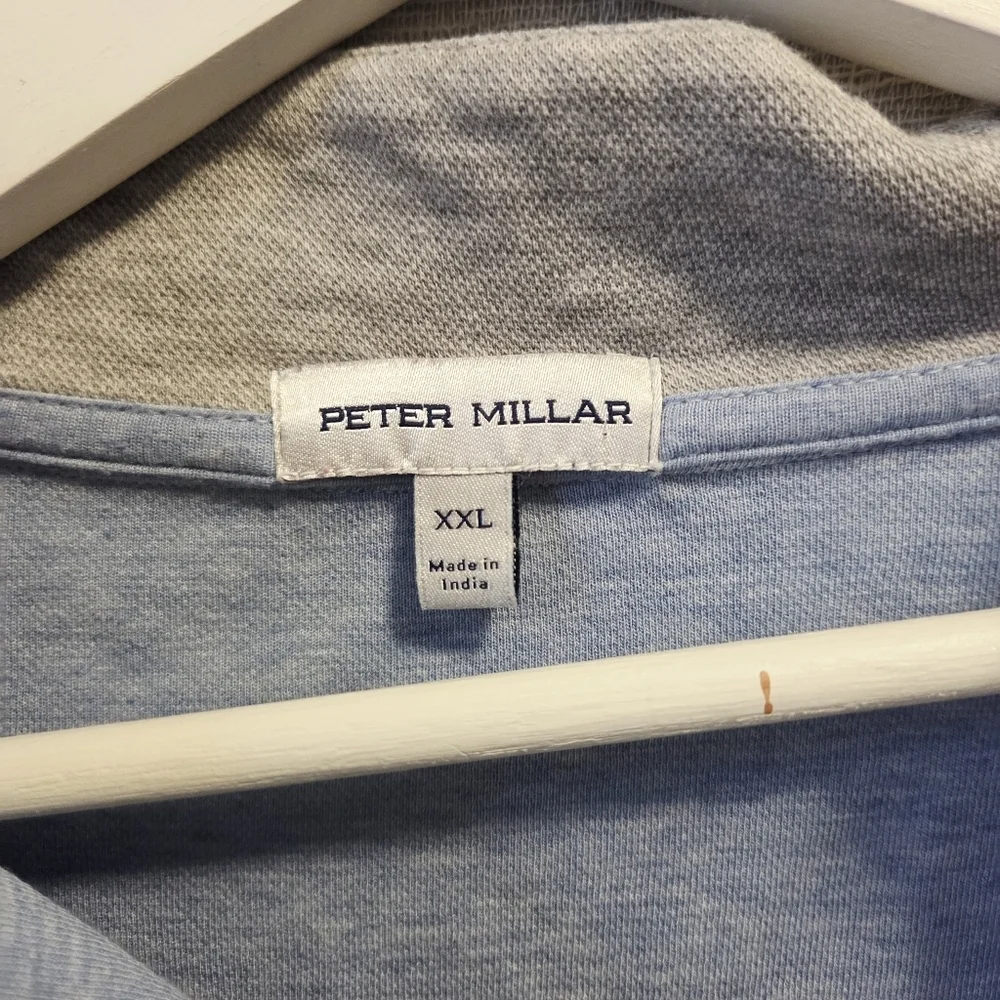 Peter Millar cotton modal baby blue quarter zip xxl